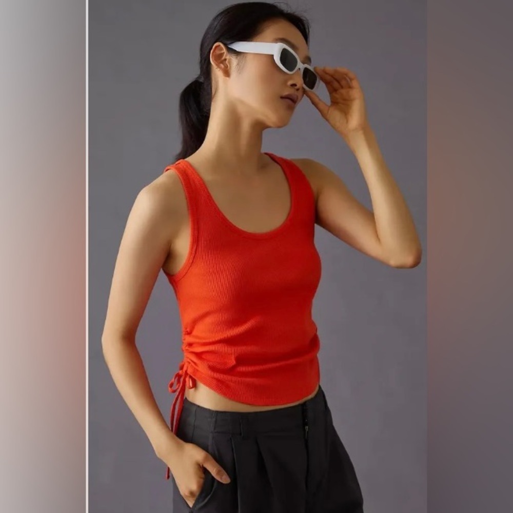 Anthropologie Ruched/Cinched Crop Tank M